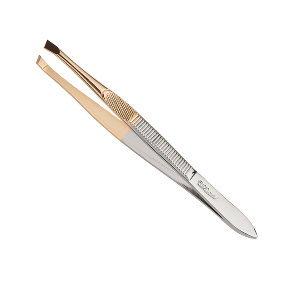 Utillaje PINZA DEPILAR 9 cm PUNTA DORADA OBLICUA 02628